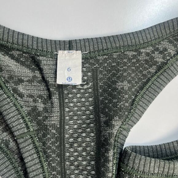 Lululemon Swiftly Tech Racerback Womens sz 6 
Heathered Gator Green Silverescent - Picture 7 of 11